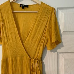 Mustard Yellow Maxi Wrap Dress Lulu’s